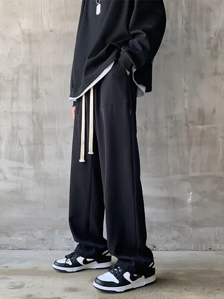 

Summer and Spring Fashion Men Pants Elastic Waist Ankle Length Casual Pant Korean Style Regular Fit Solid Luxury Trousers