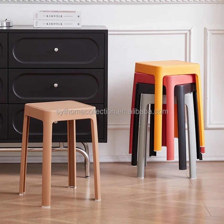 

Wholesale Quality Plastic Stool, square Stackable Plastic Stool, Leisure Plastic Bar Stool