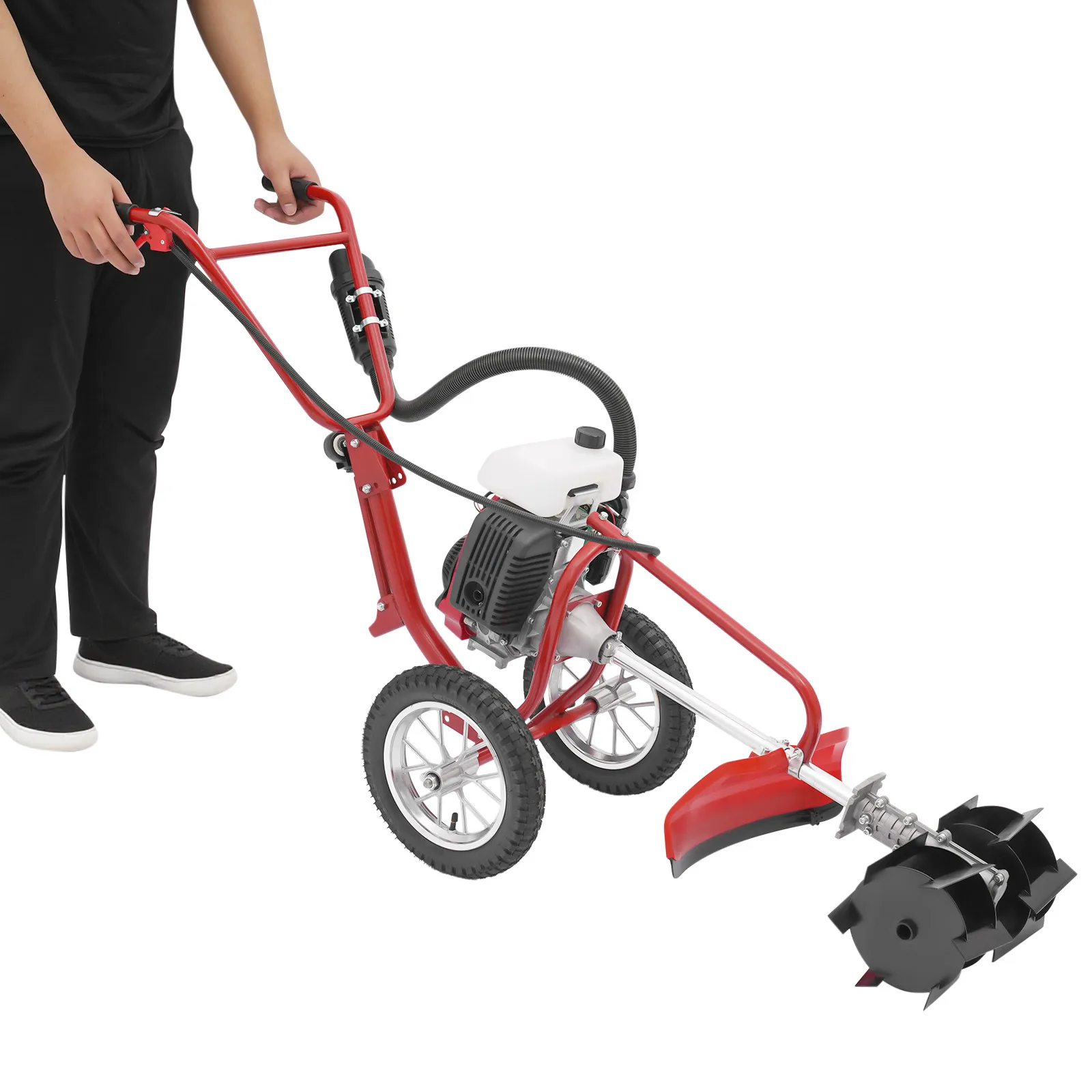 

4HP 4-Stroke Gasoline Mini Cultivator, Micro Tiller for Plowing, Tilling & Weeding, Agricultural Garden Farm Use
