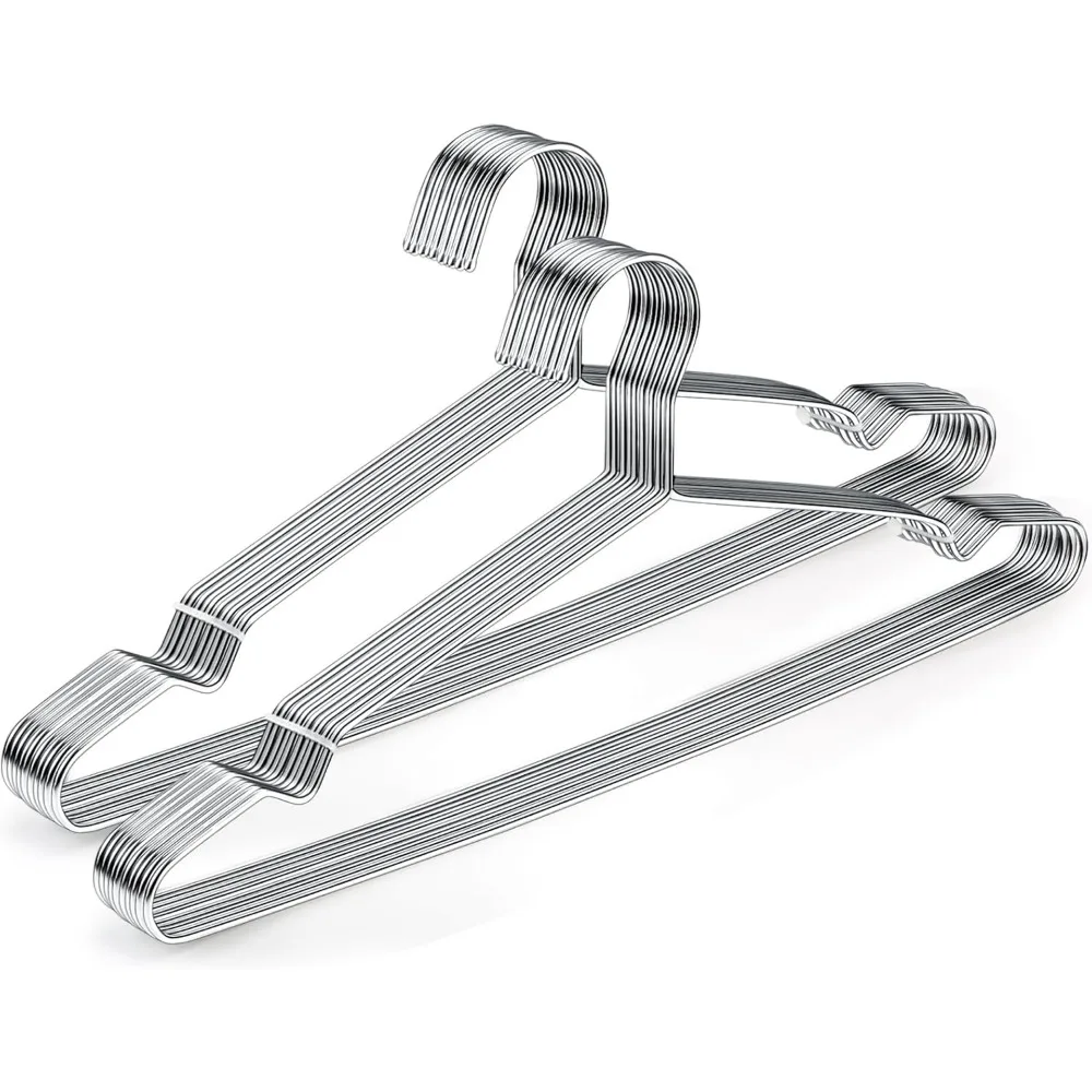

Wire Hangers 20 Pack， Steel Stainless Metal Wire Clothes ，Chrome Heavy Duty Coat Hanger Cheap Bulk Aluminum Strong Dry Cleaner