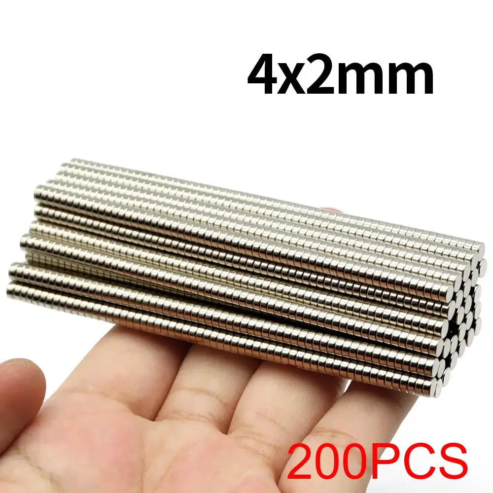 4x2mm supersterke neodymiummagneet N35 NdfeB permanente magnetische imanes ronde krachtige magneten koelkast