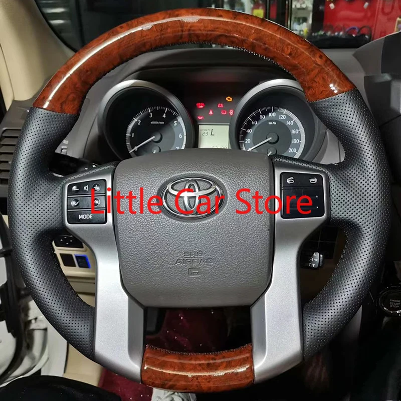 

10-17 For Toyota Land Cruiser Prado DIY Sew Hand Non-slip Top Leather Steering Wheel Handle Cover Car Interior Accessories