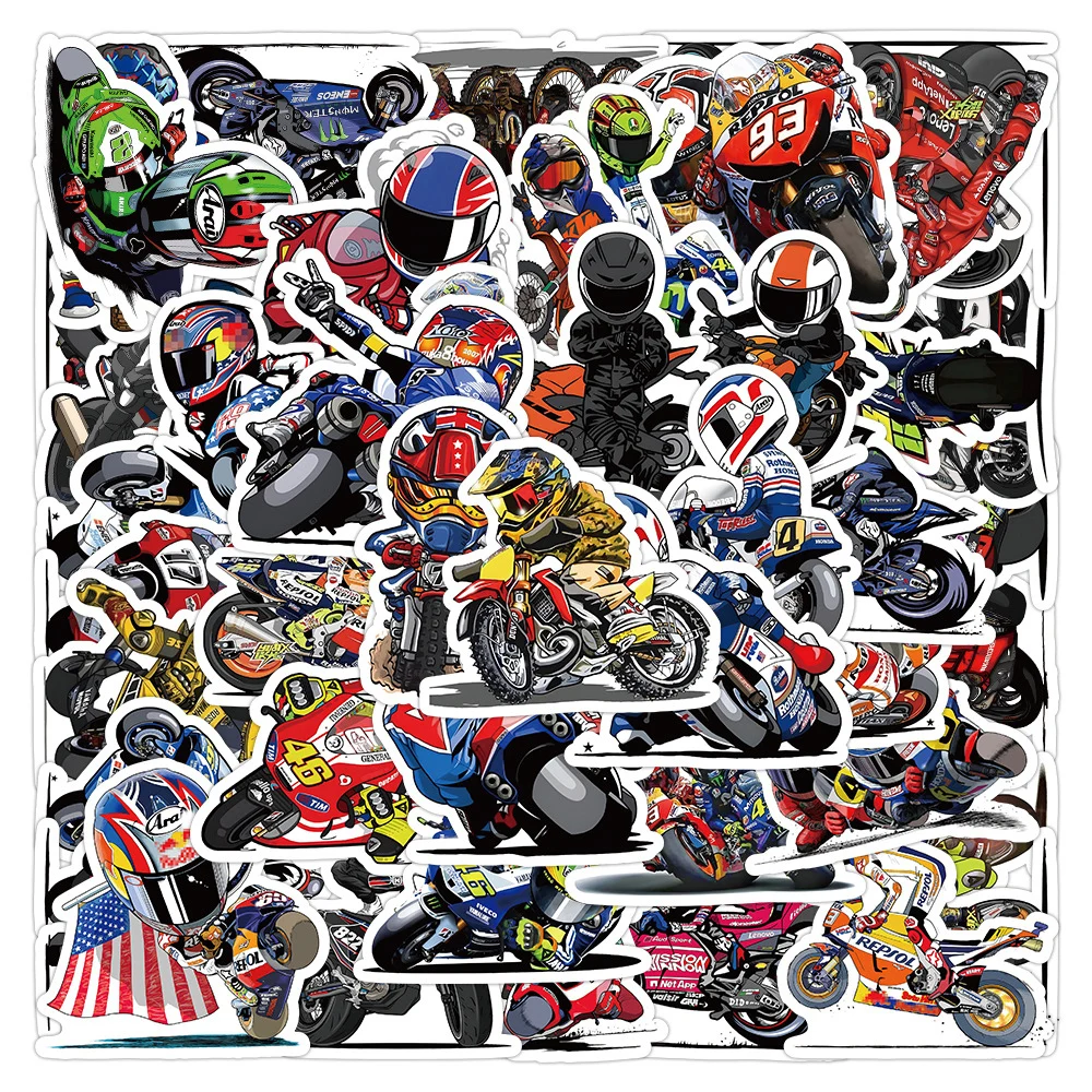 10/30/50pcs Racing Car Mountain Motorcycle Cool Stickers DIY Laptop Car Helmet Skateboard Phone Waterproof Sticker Decal Kid Toy