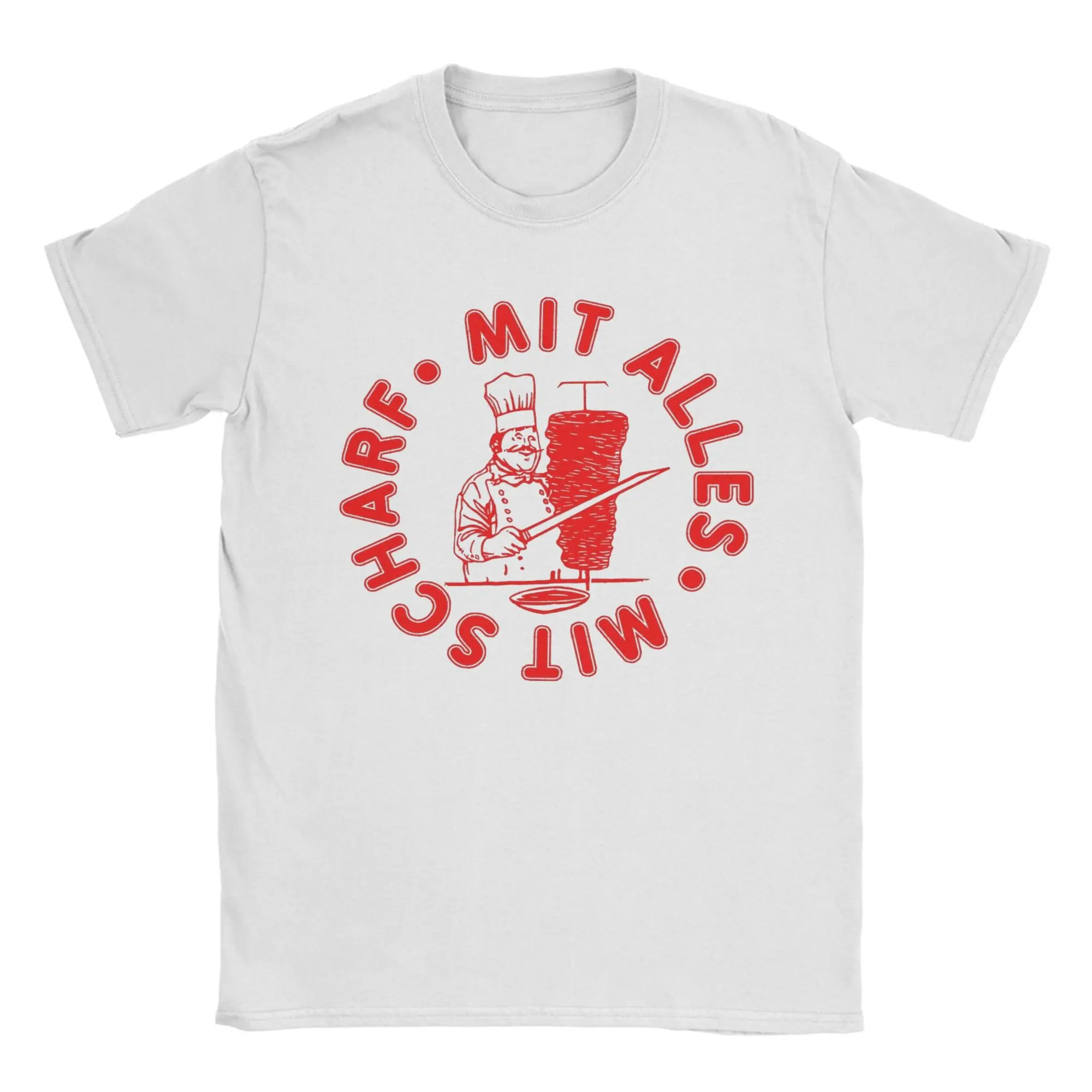 Doner Kebab Mit Scharf Mit Alles T-Shirts Men Foodie Unique Cotton Tee Shirt Round Neck Short Sleeve T Shirt Classic Clothing