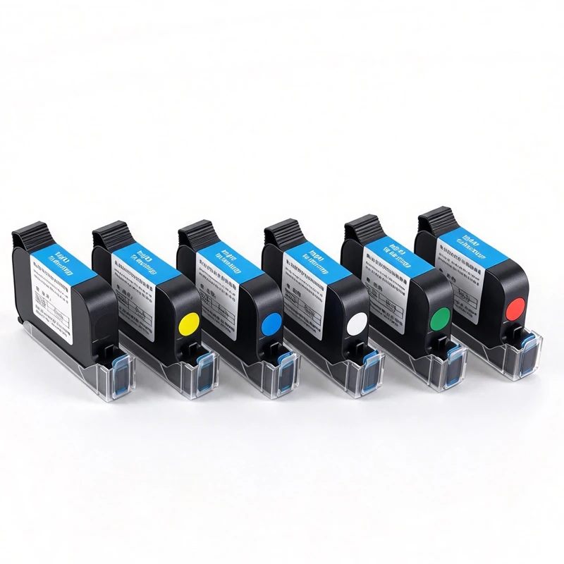 25.4mm Print Height Black White Blue Ink Cartridge Quick-drying Solvent Ink Universal for Non-encrypted Handheld Inkjet Printer