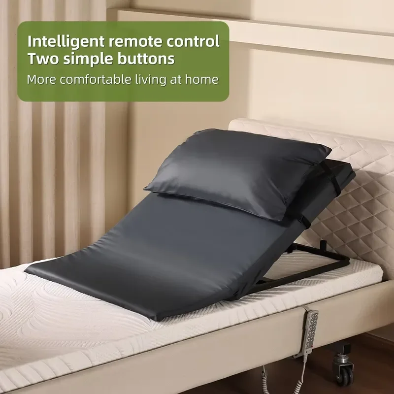 PU Leather Electric Bed Backrest with Pillow Adjustable Medical Bed for Home Care Elderly Nursing Support