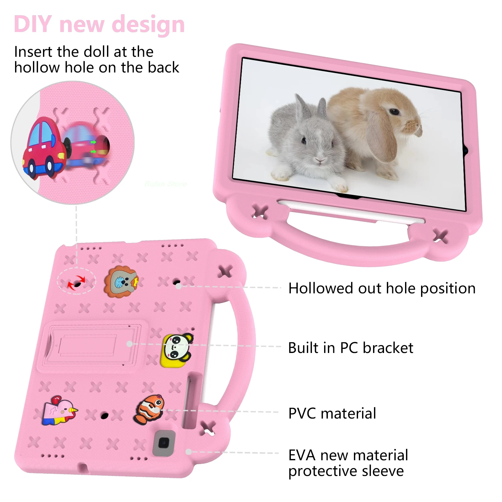 Case for Samsung Galaxy Tab A8 10.5 coque A7 T500 Lite 8.7 T220 A 10.1 T510 8.0 S6 Lite 10.4 P610 kids safe tablet cover funda