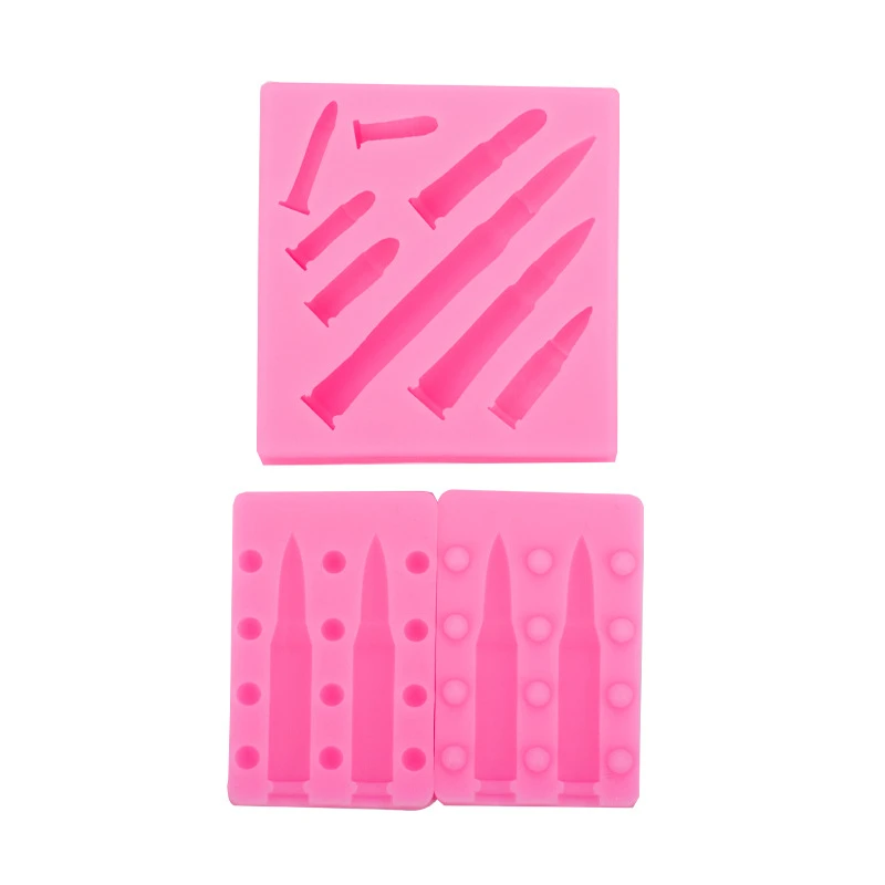 Embossed 3D Gun Shape Silicone Biscuit Chocolate Mold Pistol Toy Pastry Epoxy Resin Mold Kitchen for Cake DIY Baking Accessories