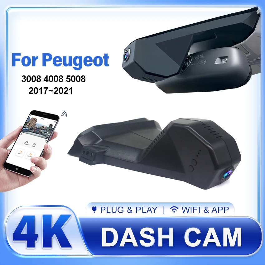 

Автомобильный видеорегистратор Plug and Play, видеорегистратор с двумя объективами заднего вида для Toyota Camry XV70 2018 2019 2020, Wi-Fi DVR 4K HD 2160P, видеорегистратор