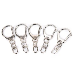 10pcs DIY Polished Keyring Keychain Split Ring Short Chain Key Rings Metal Swivel Clasp Hooks Jewellery Making Parts