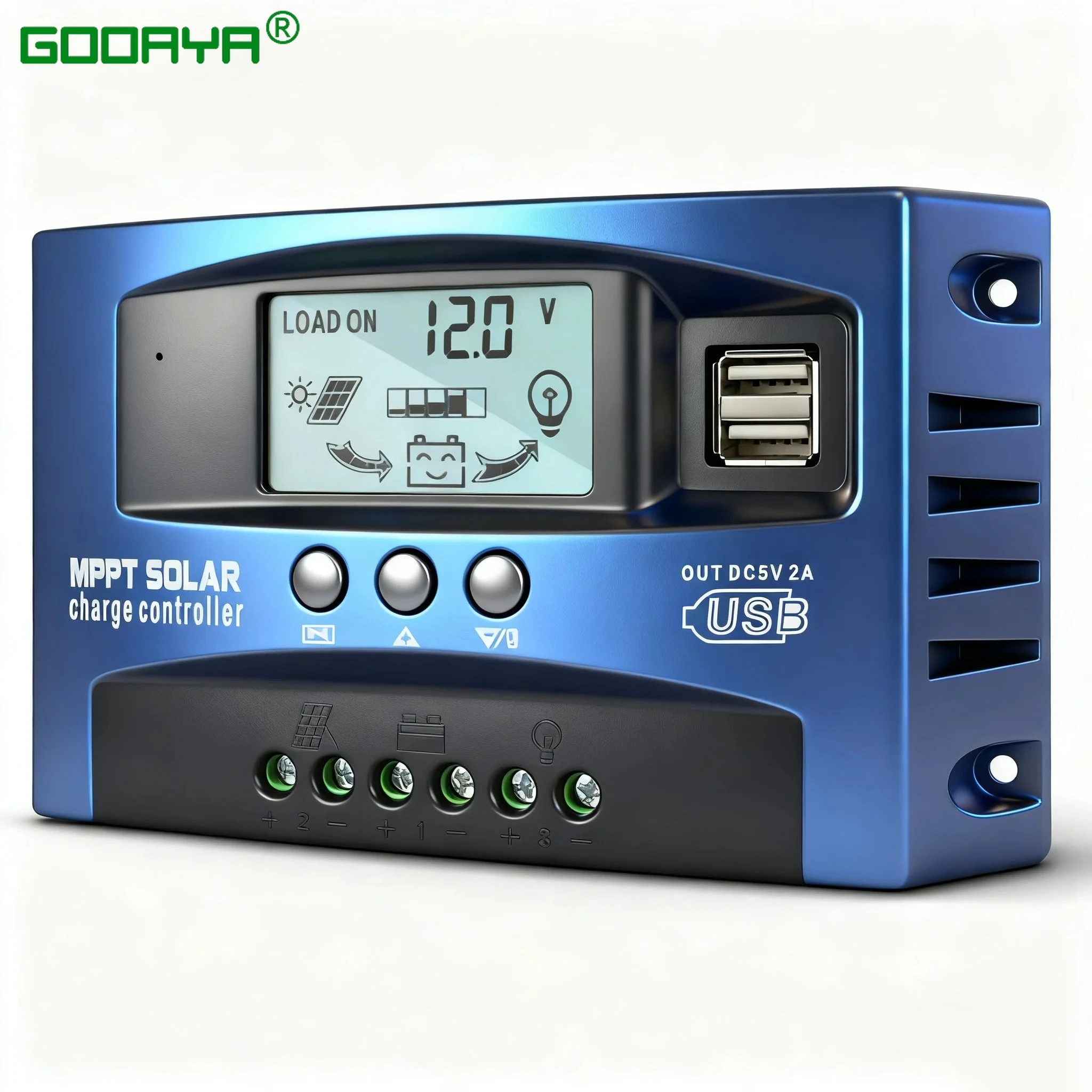 

Контроллер заряда солнечной батареи 12 В 24 В 60 А 80 А 100 А Двойной USB ЖК-дисплей Автоматическая батарея MPPT Регулятор зарядного устройства панели с нагрузкой