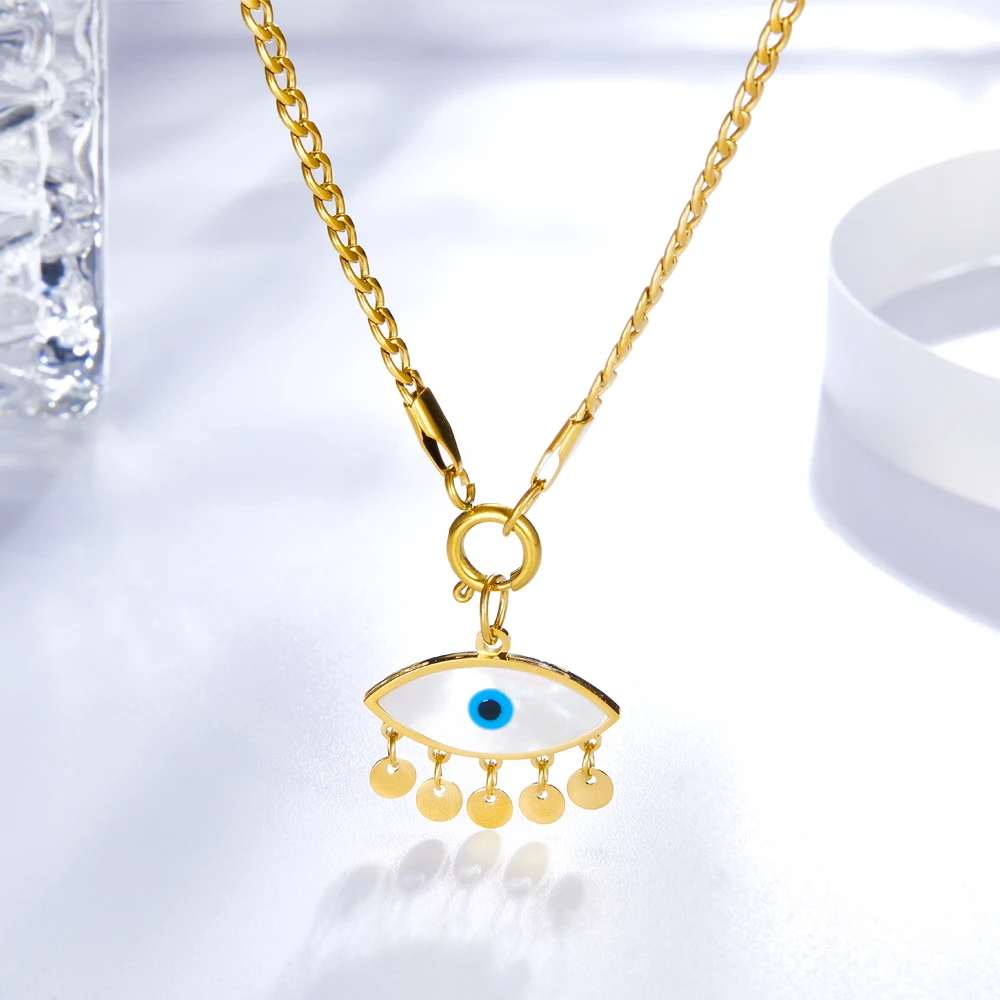 

LUXUKISSKIDS Blue Eyes Charms Choker For Woman Asethetic Woman Evil Eyes Pendant Necklace Turkish Eyes Collier 2022 New Design