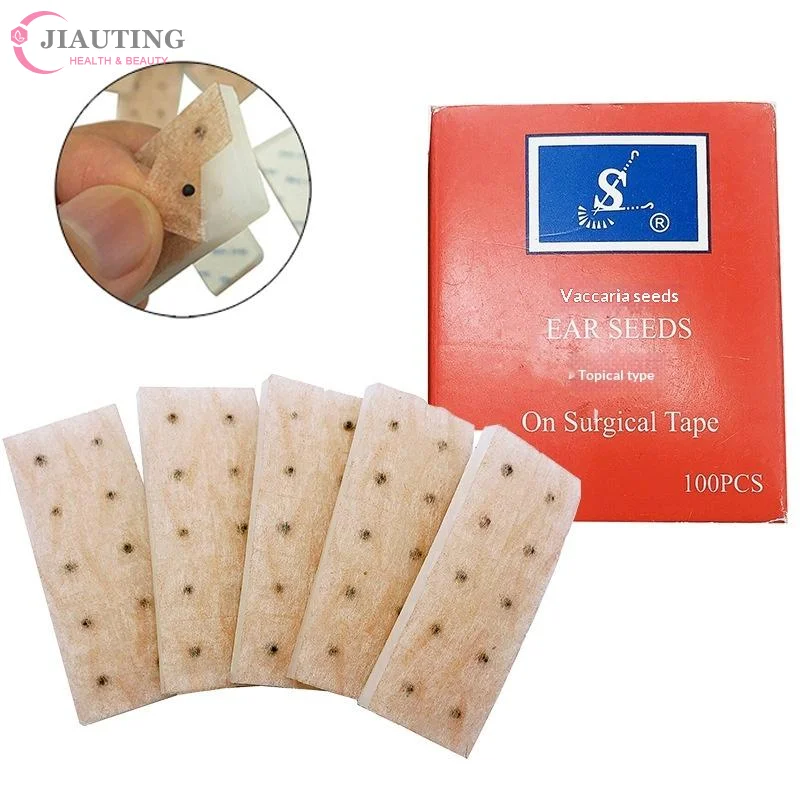

100 Pcs Gold Plated Ear Strong 800 Gauss Magnetic Beads For Ear Acupuncturing Auriculotherapy Stickers Acupuncturing Pellet
