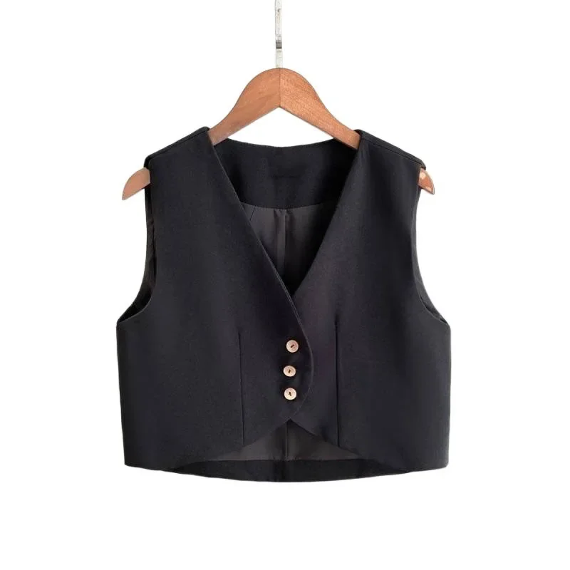 Dames Nieuwe Kleine Vest Glanzende Stof Set