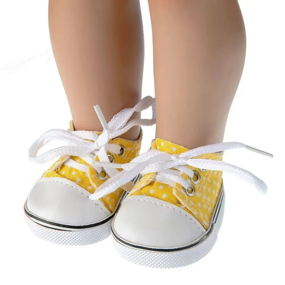 Schoenen voor poppen Accessoires Lace-up pop canvas schoenen Mini Kawaii BJD pop schoenen 7CM schattige pop sneakers meisje cadeau