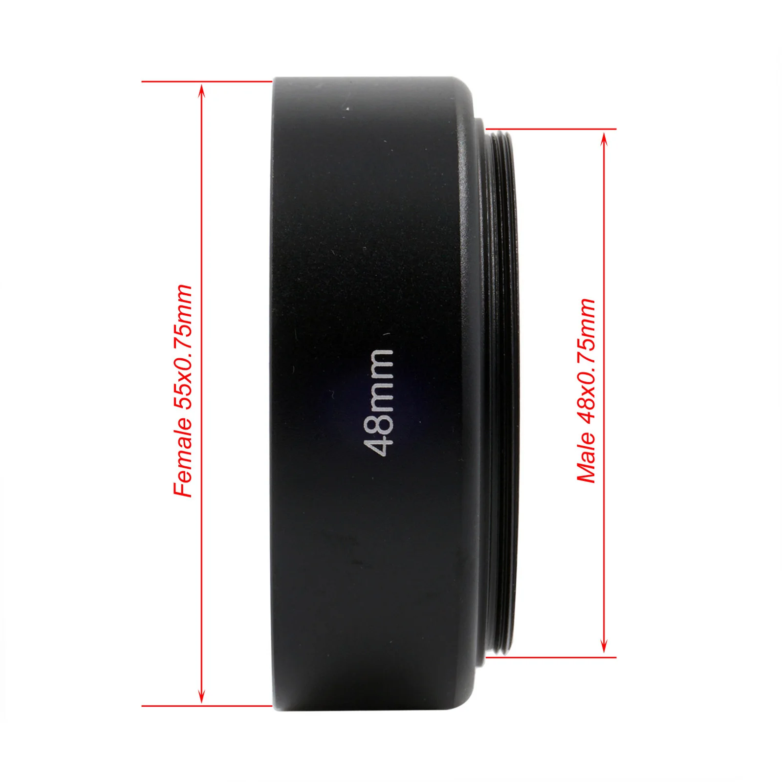 48mm Standard/Tilted Vented Metal lens Hood and Lens Cap for Canon Canonet QL17 GIII camera/Leica R35 F2/R35 F2.8/R50 F1.4 lens