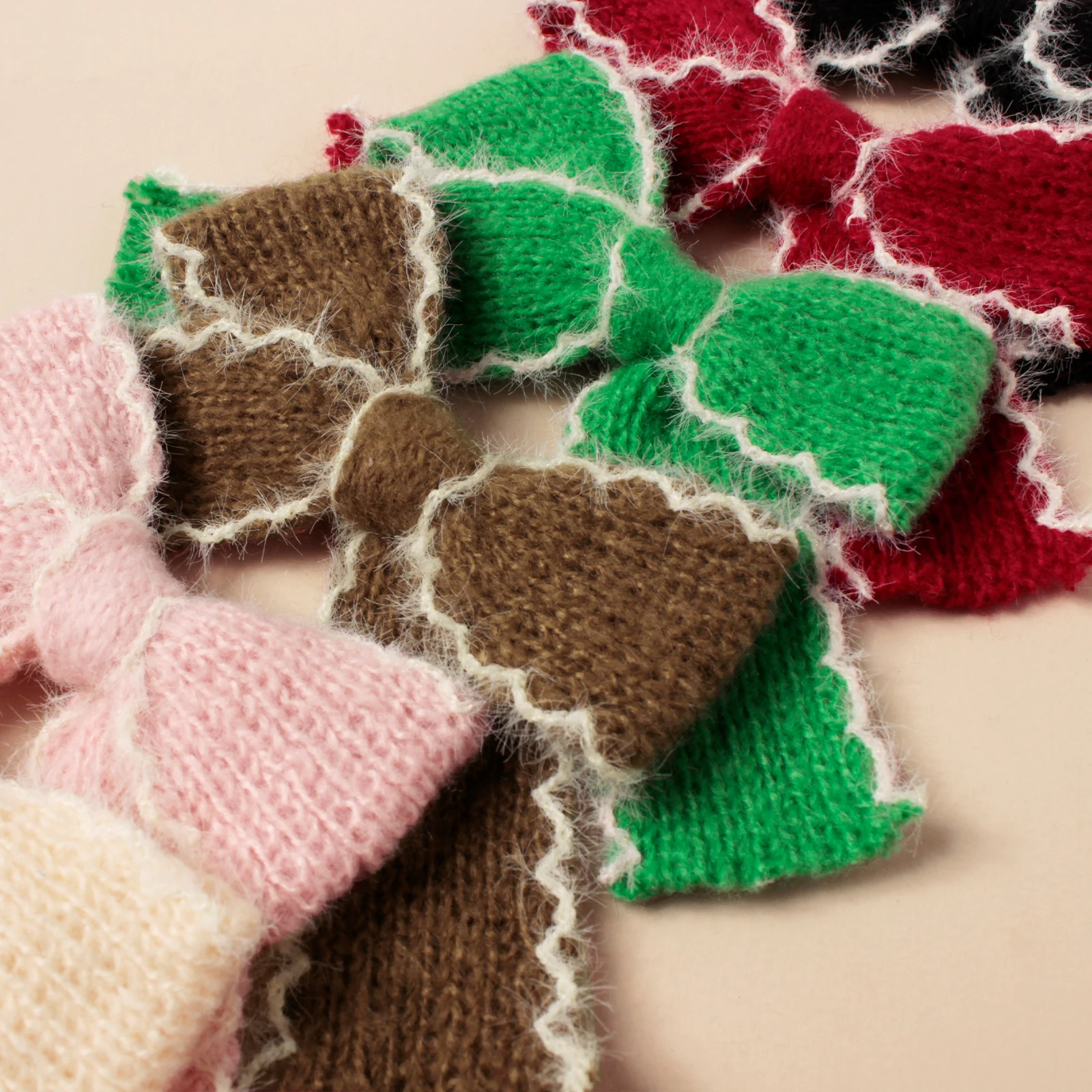 女の子用ニットボウヘアピン,ヘアクリップ,愛らしいヘアアクセサリー,パーティー,毎日の装飾,秋,冬,新品,2個