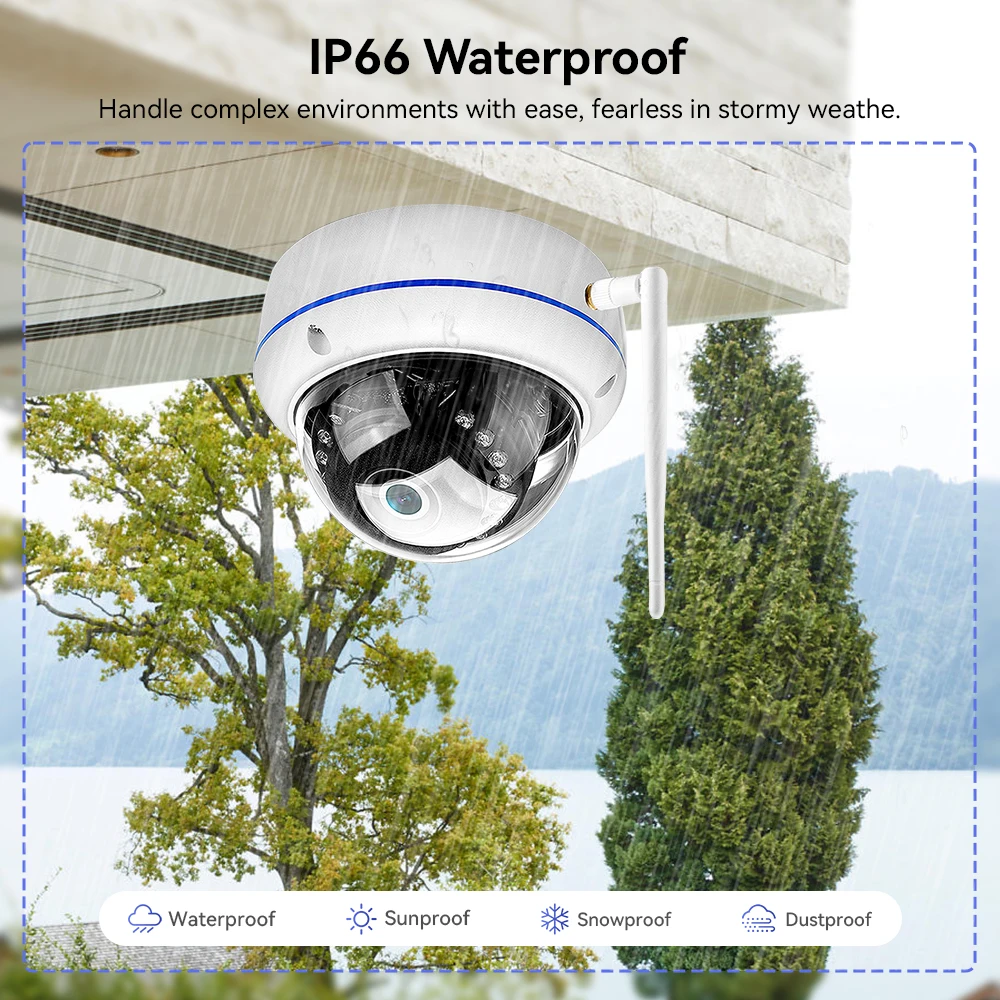 HD 5MP 2MP WIFI Camera Audio Record Night Wireless Camera Vandal-proof IP66 Waterproof Outdoor iCSee SD Card Slot IP Camera