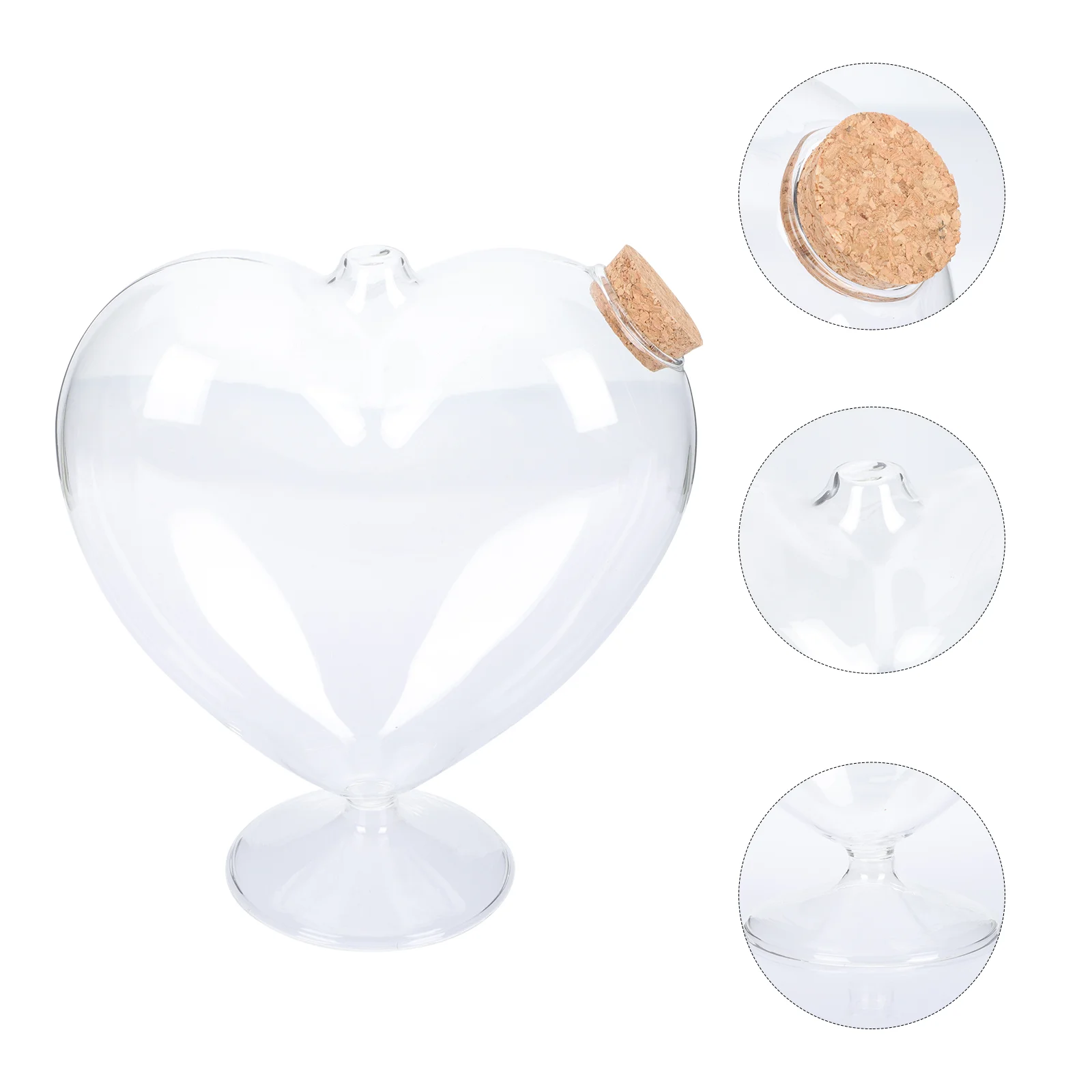 Small Stand Wishing Bottle Origami Star Jar Heart Containers Candy High Based Shaped Glass Empty Child Travel