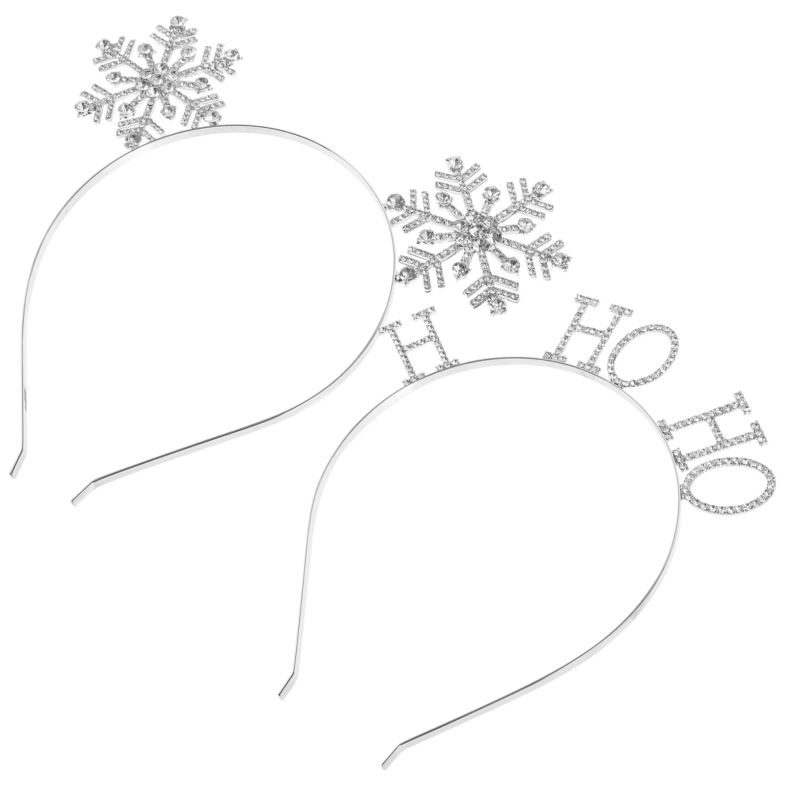 

2pcs Snowflake Hairband Festive Xmas Party Hair Accessory Christmas Headband For Holiday Costume Decor Rhinestone Gift