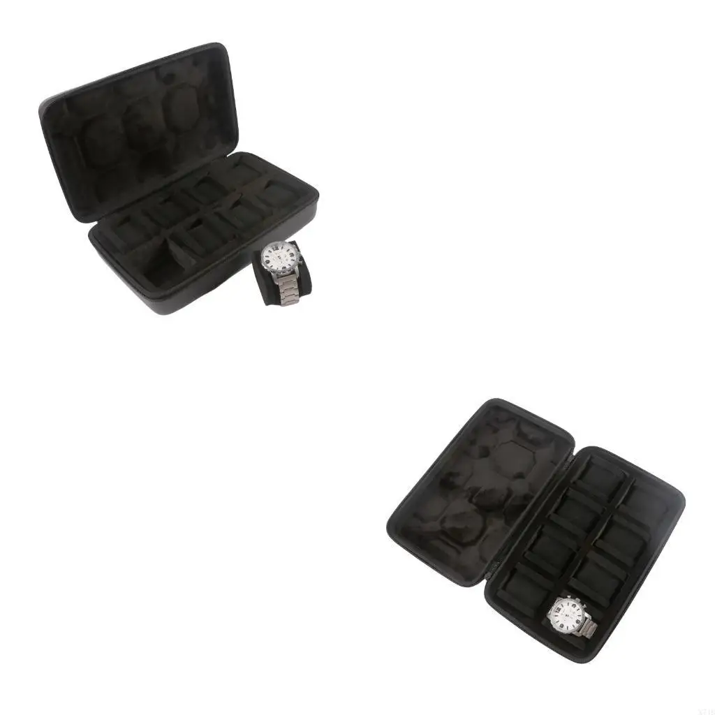

Portable Travel Watch Box Zipper Cases Roll Wrist Watches Display Gift