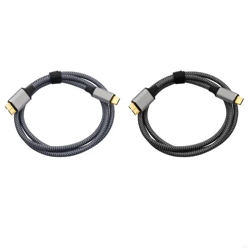 462E Type C to MicroB 5Gbps Data Cable Charging Connectors Cable Heat Resistant for Hard Drive and Mobile Devices