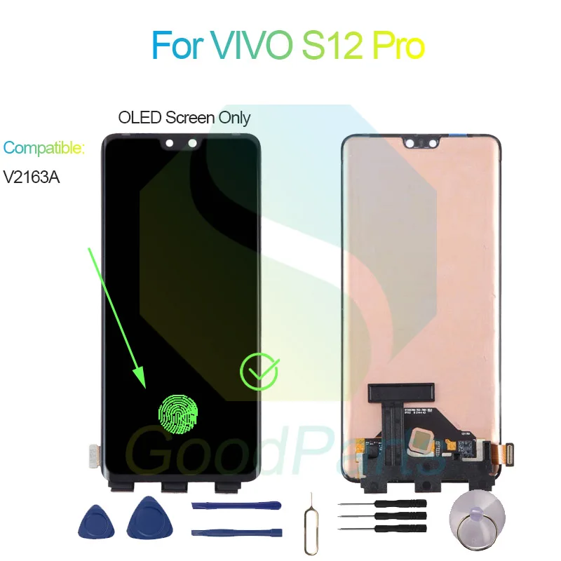 For VIVO S12 Pro Screen Display Replacement 2400*1080 V2163A For VIVO S12 Pro LCD Touch Digitizer