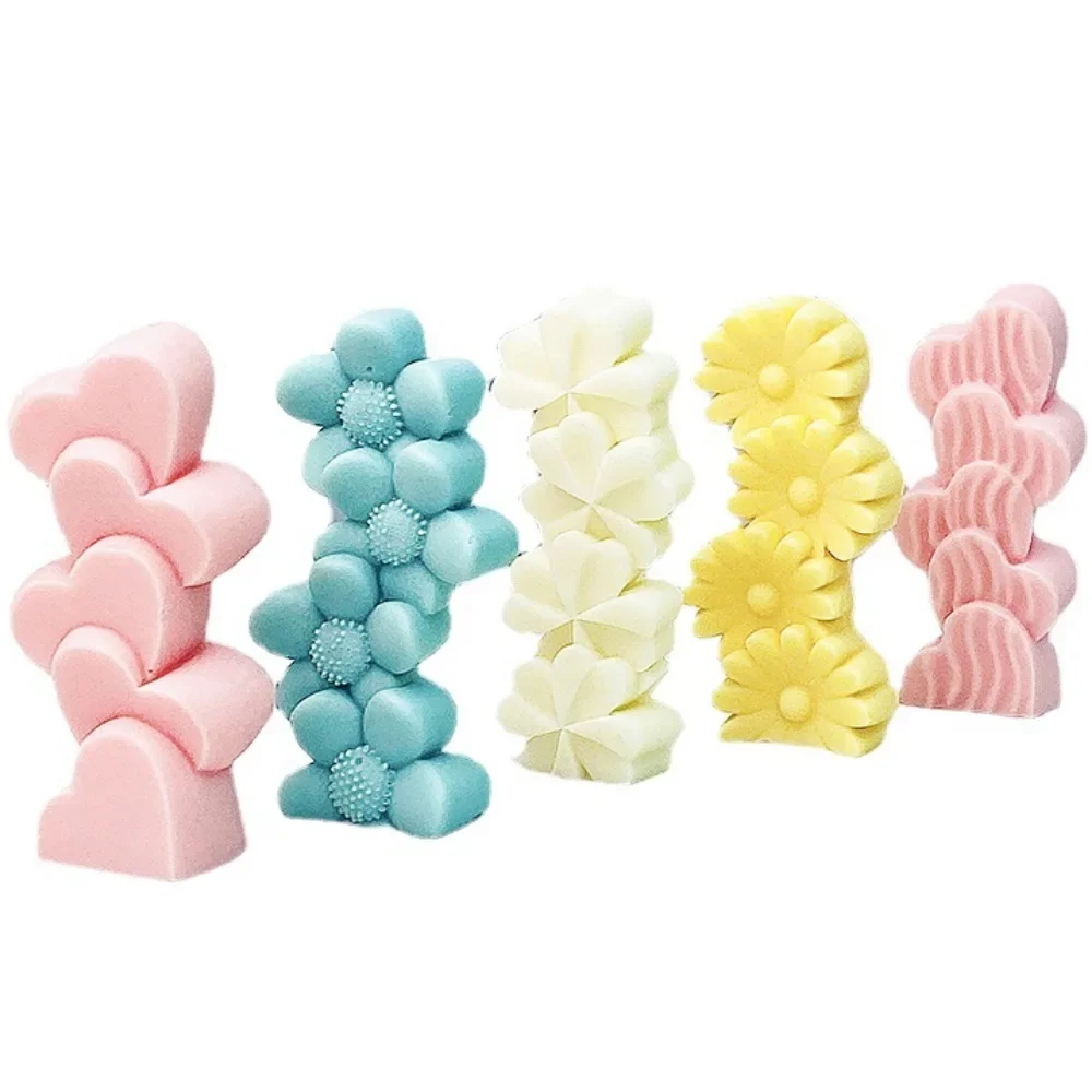 3D Relief Stacking Sunflower Silicone Candle Mould Clover Cactus Soap Plaster Mold Valentine\'s Day Heart Chocolate Wedding Decor