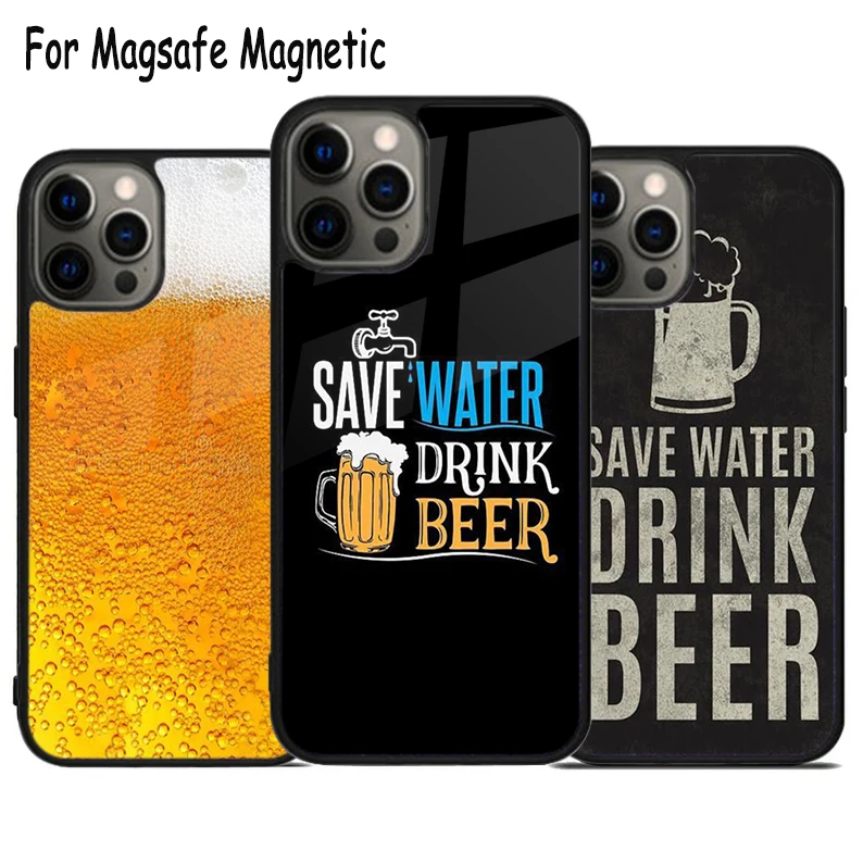 Alcohol Beers Drink Beer Wireless Charge Magsafe Phone Case For iPhone 15 16 14 13 11 12 Pro Max Plus Magnetic Bumper Cover