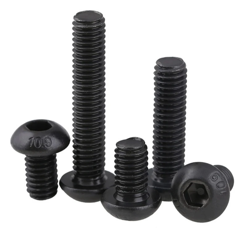 M1.6 M2 M2.5 M3 M4 M5 M6 M8 M10 M12 noir Grade 10.9 acier au carbone hexagone bouton à six pans creux vis à tête Allen longueur du boulon 3 ~ 100mm