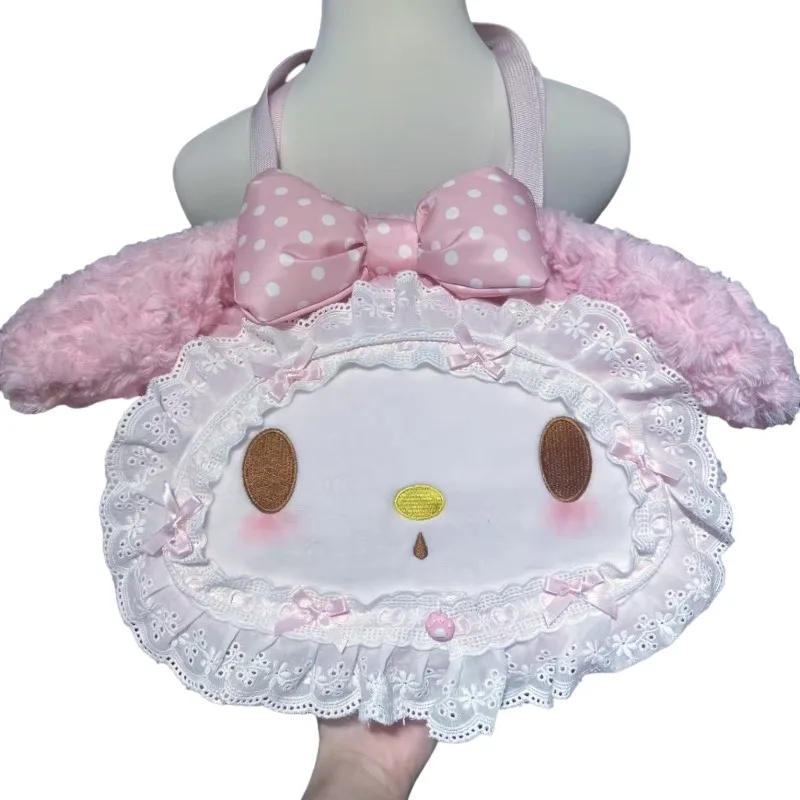 

New Sanrio My Melody Tote Bag Girl Shoulder Bag Sweet Cartoon Cute Plush Student Kawaii Backpack Pink Large Capacity Handbag