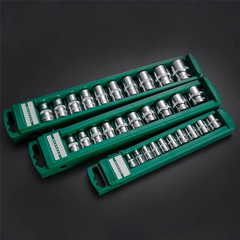 AS97 10 peças de soquete externo de 1/4 com cabeça de soquete hexagonal longa e ferramenta de chave de catraca combinada