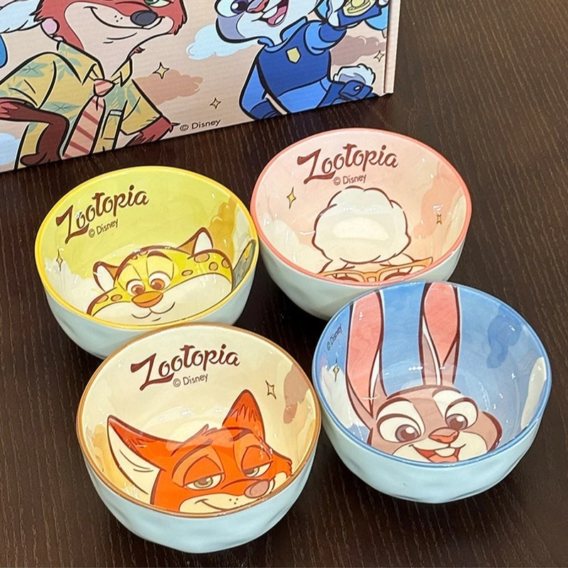Nowa Zootopia Disney Judith Nick 4 Urocza Ceramiczna Miska na Ryż z Kreskówki Prezent na Festiwal Domowy Wysoka Estetyka Zastawa Stołowa