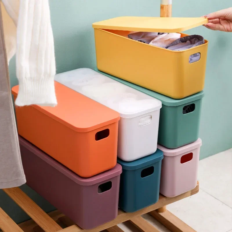 

Storage Box with Lid Underwear Toy Ties Socks Snack Shorts Cosmetic Plastic Home Desktop Office Bathroom Storage Organization