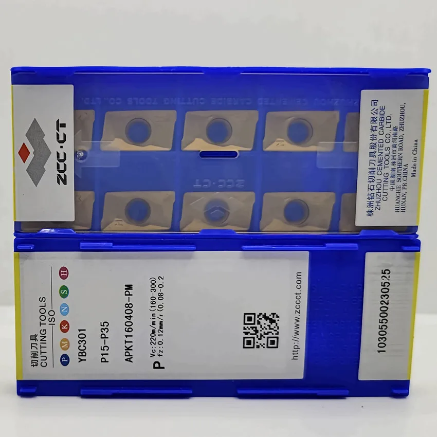 APKT160408-PM YBC301 APKT160408-PM APKT160408 ZCC.CT CNC blade carbide inserts Milling inserts For Steel P15-P35 10pcs/box