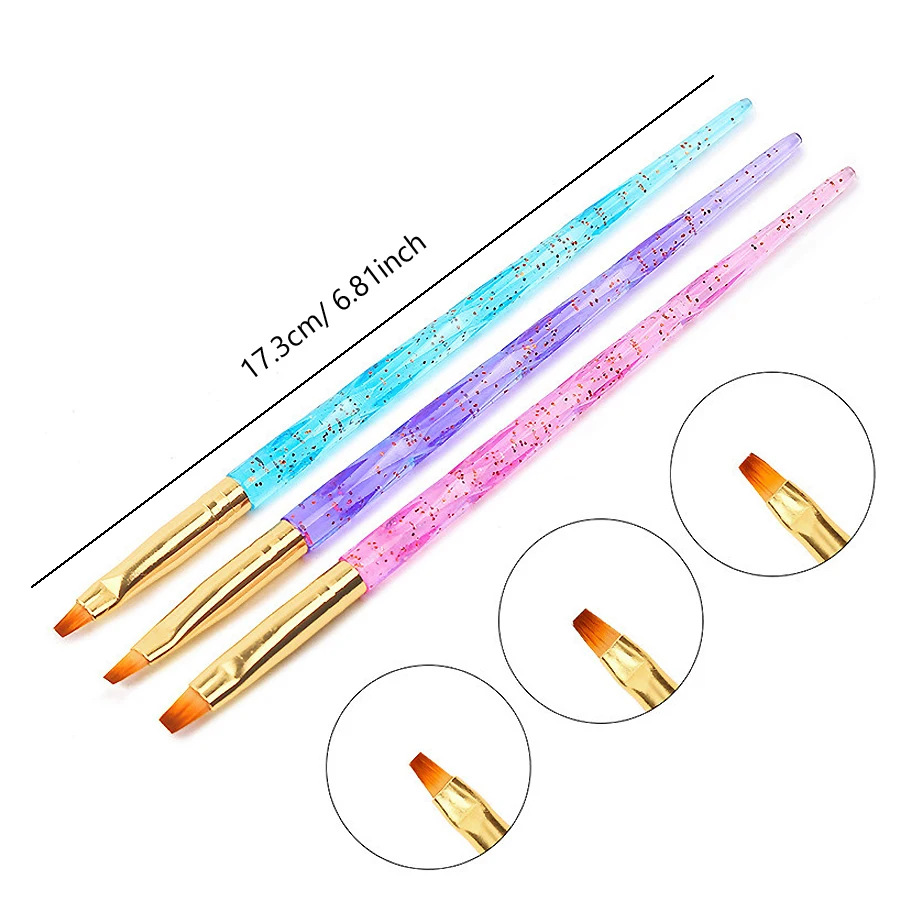 Nail Art Pinsel Set, Dual-Ended Dotting Pen Zeichnung Schnitzen Marmor Nagelstift Flat Liner für Acryl Gel Polish Maniküre – Detail 5