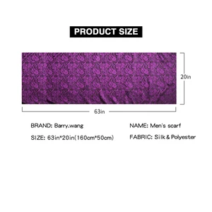 Barry.Wang-Floral Seidenschicht Männer, Jacquard, formell, gold, grün, rot, blau, lila, grau, männlich, Hochzeit, Geschäft, Party 6 Hauptverkäufe Cachecol Purpur - №6