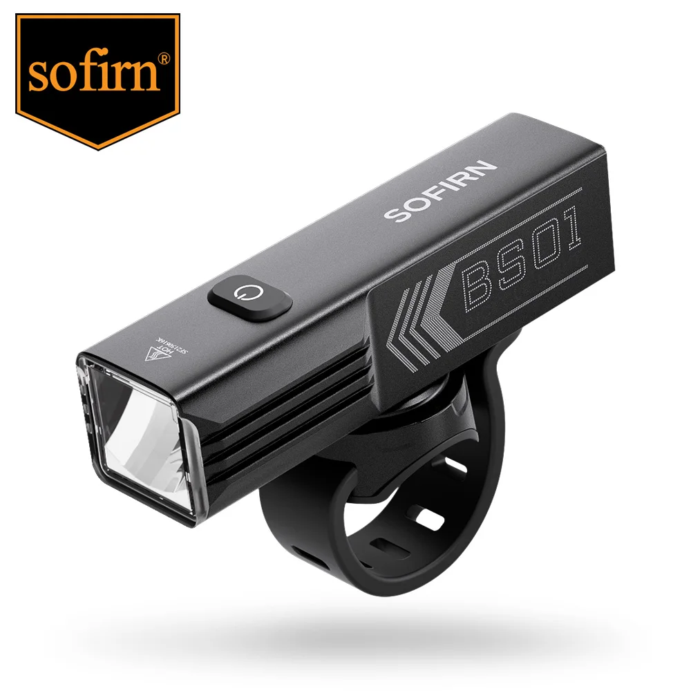 SOFIRN-Lampe de poche avant LED pour vélo avec fonction de banque d\'alimentation, lampe de vélo de montagne, chargement USB, 5000mAh, BS01,