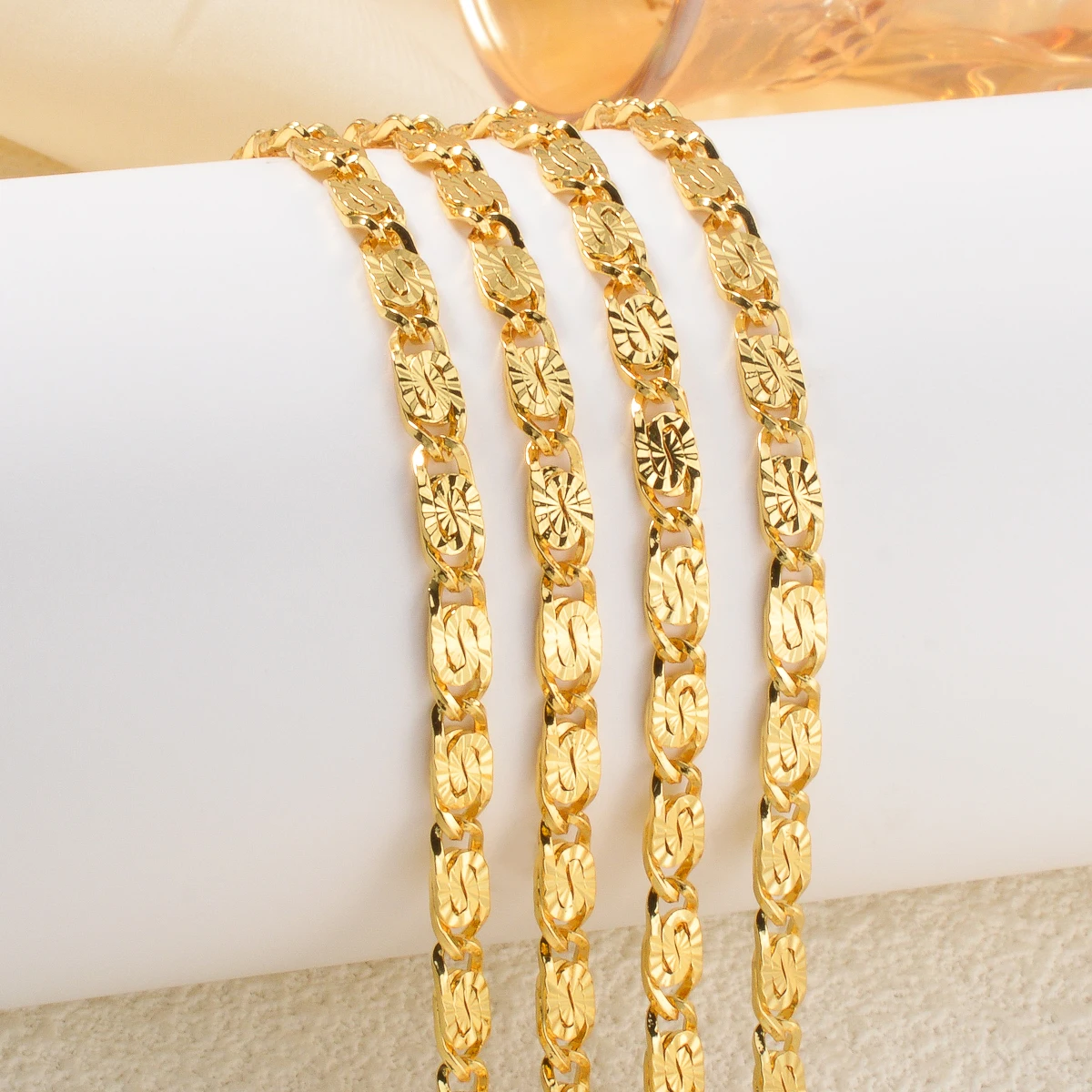 Classic Irregular 18k Gold Plated Copper Necklace New Fashion Pattern Dubai Link Chain for Women High-Quality Jewelry Gift