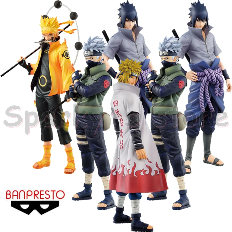 Bandai Original Ichiban KUJI NARUTO Anime Figure Uzumaki Naruto Uchiha Sasuke Hatake Kakashi Action Figure Toys for Kids Gifts