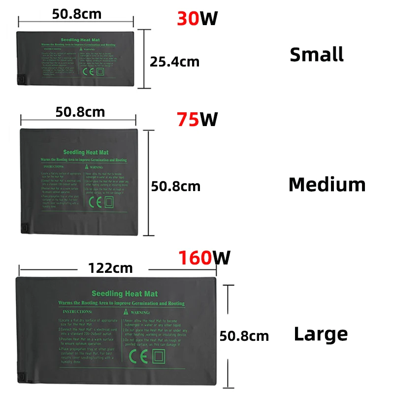 Durable Waterproof Plant Seedling Heating Mats with 20℃-45℃ Digital Thermostat Controller for Hydroponic Seedling Germination