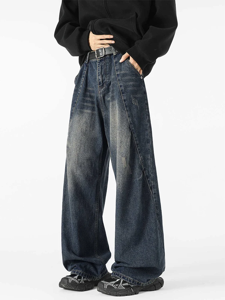 

Women's Baggy Jean Wide Fit American Retro Grunge High Street Cyber Punk Y2k Japanese 2000s Denim Pants Cowboy Long Trousers New