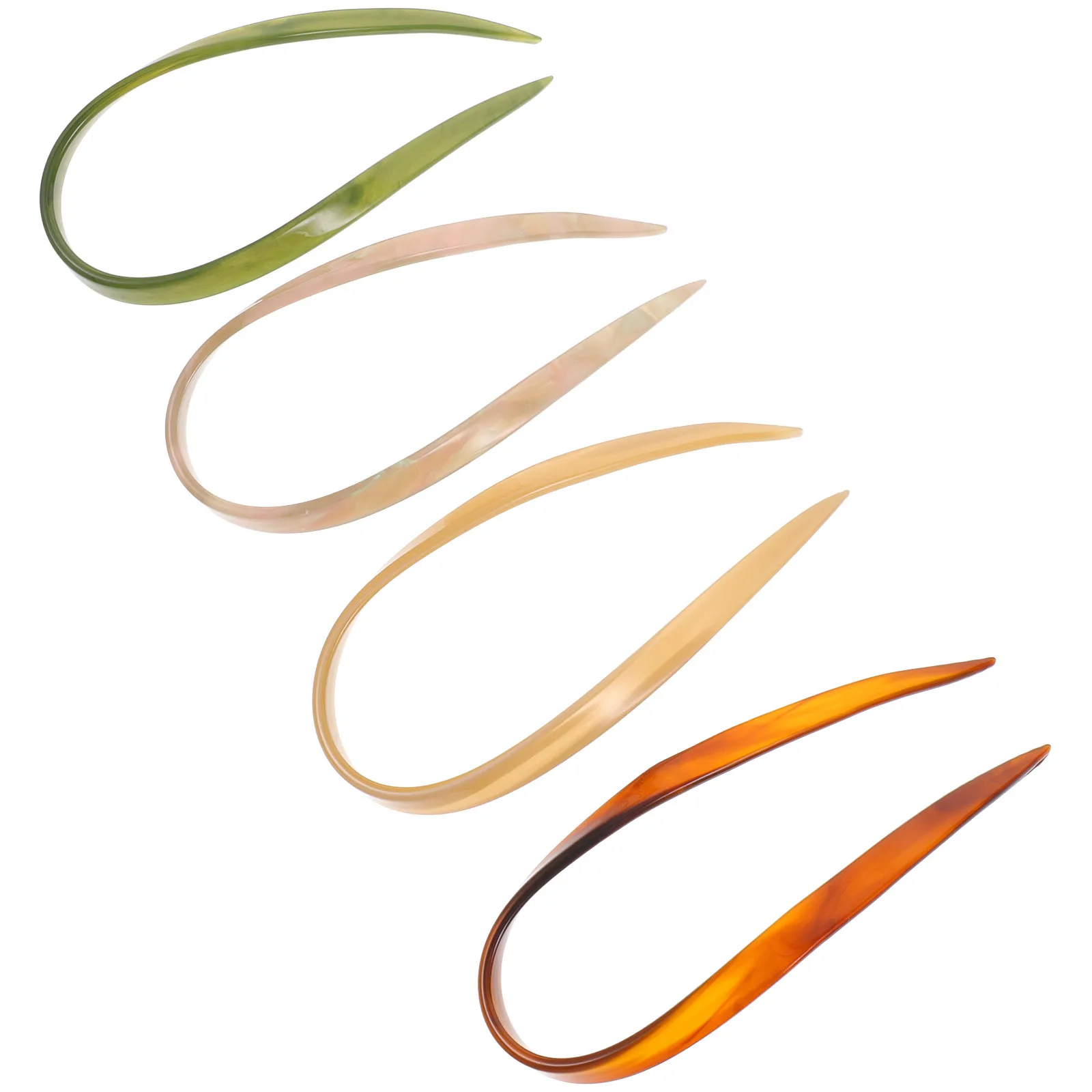 

4Pcs Vintage Inspired Hair Fork Acetate U Shaped Pins for Women Elegant Hair Accessories French Pins for Buns Updo Styling
