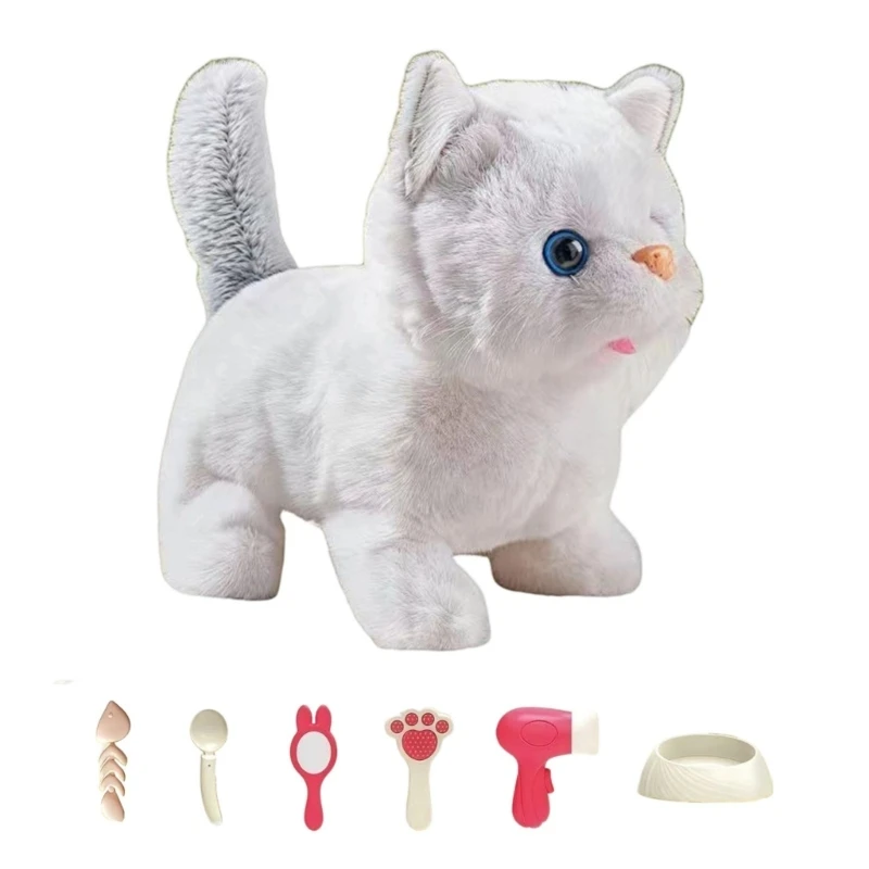 Đồ chơi động vật điện sang trọng tương tác với âm thanh thực tế và thiết kế robot cho trẻ Giả vờ chơi Nuôi thú cưng A2UB