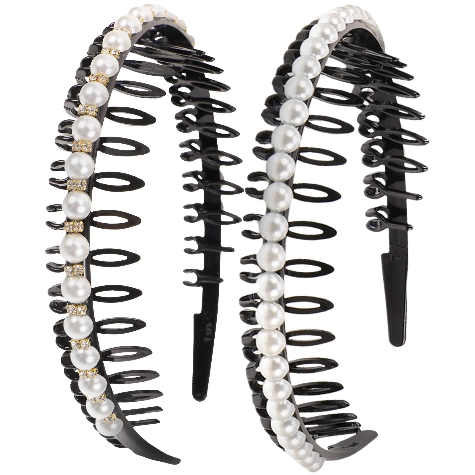 

2Pcs Pearls Hairband Exquisite Non-Slip Wedding Headband Women Bridesmaid Fashion Hair Hoop Party Gift Women Headband