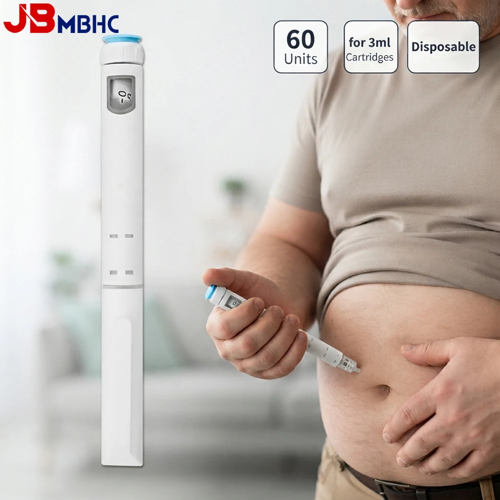 60 Unit Disposable Pen Injector Compatible with 3ml Cartridge, Adjustable Dose Dial Injection Pen, Clear Scale Research Injector