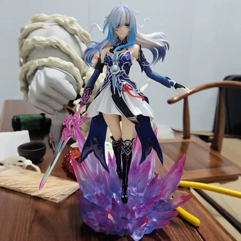 Anime Girl Gk Figur Jingliu Abnehmbare Augenklappe in Box, Sammlerstatue, Modell, Desktop-Ornament für Anime-Hobby-Enthusiasten