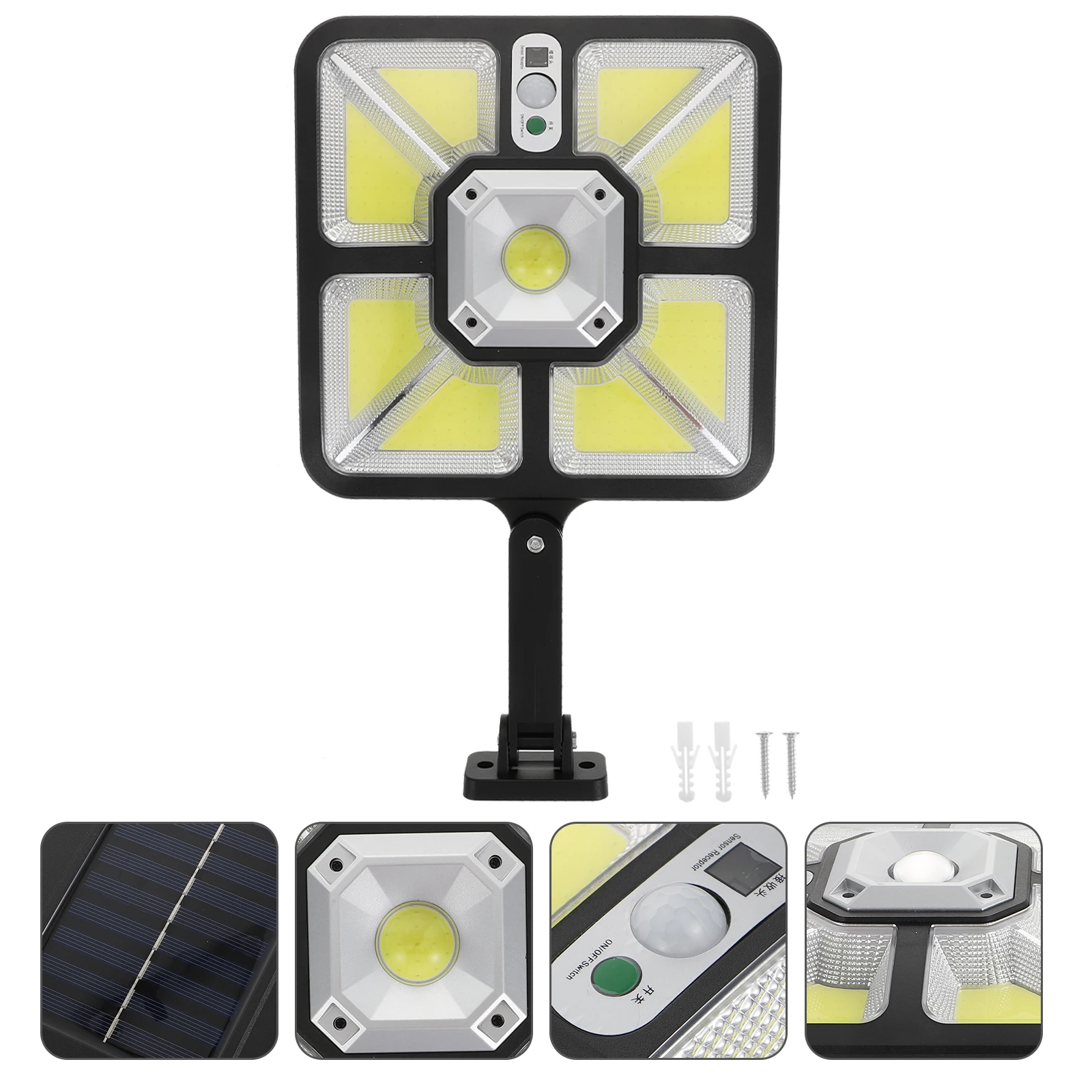 

1 set 1 Set Solar Wall Lamp Outdoor Abs Waterproof Light Remote Controller Sensor Lamp For Garden Yard Street Lighting