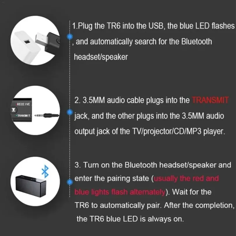 Bluetooth-Audio-Adapter Bluetooth-USB-Empfänger und -Sender 2-in-1 Audio-Sender und -Empfänger – Detail 11