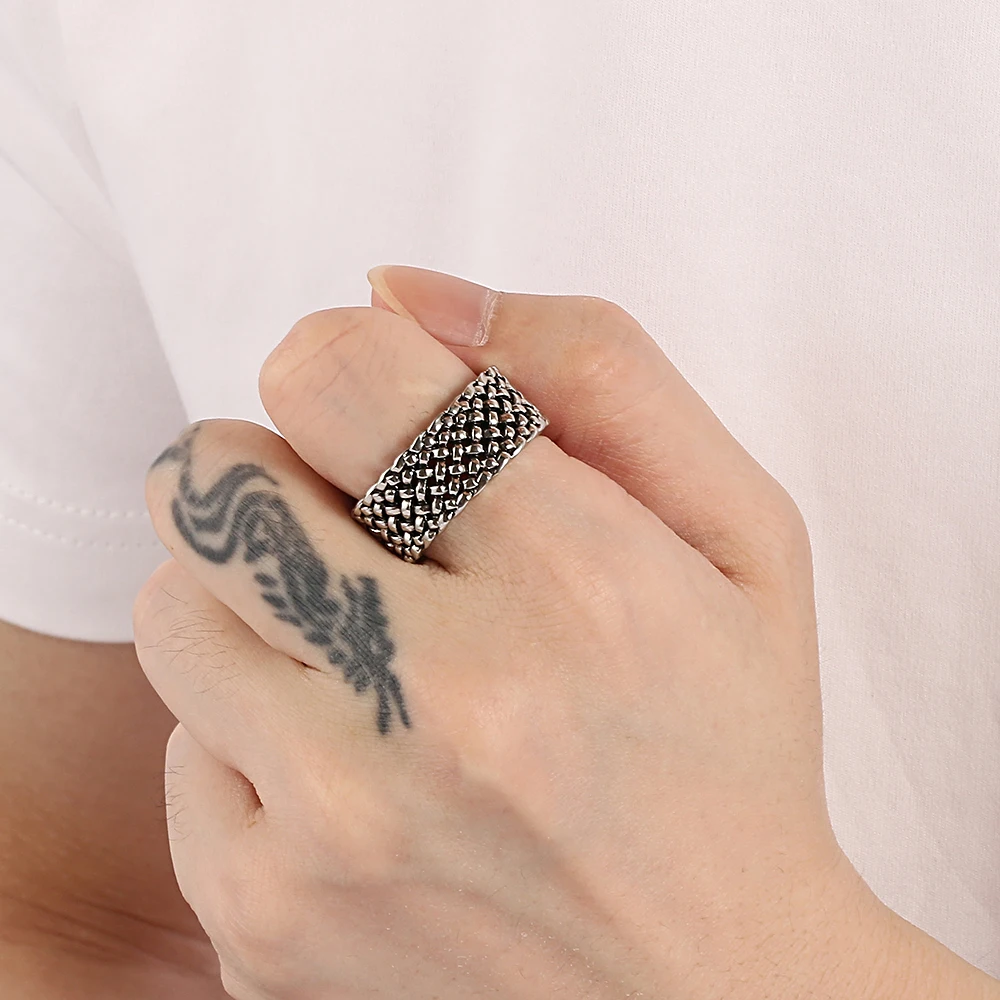 Vintage Punk Braided Twist Rings Creative Infinite Interweaving Male Rock Ring Ancient Golden Party Jewelry Gift For Friends